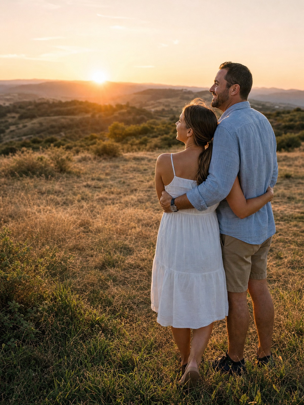 Pareja disfrutando el atardecer en KLMA